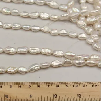 8*11MM 34Pcs Baroko AA Natūralių Gėlavandenių Perlų Gija Granulių Auskaru Ausyje Karoliukai Papuošalų Granulių