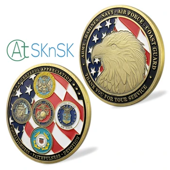50pcs/daug JAV Armijos Jūrų Laivyno, Oro Pajėgų, Pakrantės Sargybos Iššūkis Monetos Dėkojame už Jūsų paslaugoms Progines Monetas Kolekcionieriams