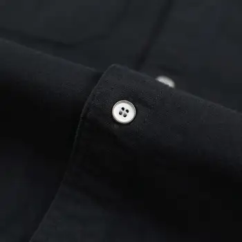 SIMWOOD 2020 m. Rudenį Naują Atsitiktinis Black Marškinėliai Vyrams Medvilnės Patogi dvigulė Krūtinės Kišenės ilgomis Rankovėmis Marškinėliai SJ170602
