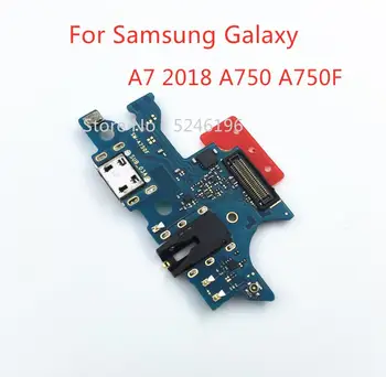 Taikoma Samsung Galaxy A7 2018 A750 A750F USB įkrovimo lizdas įkroviklis bazės jungtis minkštas kabelio pakeitimas originalas