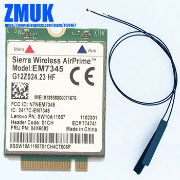 EM7345 M. 2 WWAN Card w/ 2vnt Antenos Lenovo Thinkpad T440 T540P W540 X240 X250 X1 Carbon, Helix 2nd Gen Serija,P/N 04X6092