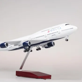 1/150 Masto 47cm Lėktuvo 747 B747 Orlaivių DELTA oro Linijų Modelis W Šviesos ir Ratų Diecast Dervos Plokštuma Kolekcija