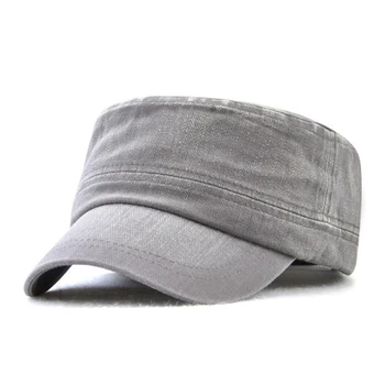 [AETRENDS] Mados Vientisų Spalvų Karinės Skrybėlę Butas Kepurės Vyrams, Moterims Armijos Skrybėlės Z-6458