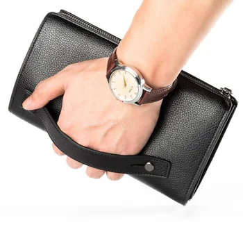 Baellerry Verslo vyriškos odinės piniginės su moneta kišenėje vyras rankinėje telefoną, sankabos krepšys didelės talpos rankinukas vyras