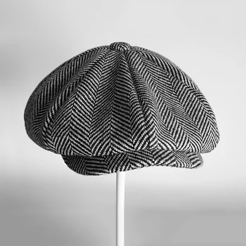 Specialus pasiūlymas Vyrams Britų Stiliaus Aštuoniakampis Skrybėlės Gatsby Bžūp Ivy Skrybėlę Moterų Medvilnės Butas Cabbie Bžūp Newsboy Skrybėlės BLM203