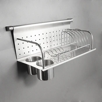Virtuvės nerūdijančio plieno plokštelė stovo plokštės drenažo lentyna universali virtuvės stalčiuko lazdelės narve stovo LU5173