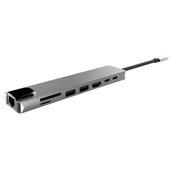 USB Tipo C Hub Doko Adapteris su 4K HDMI suderinamus PD RJ45 Ethernet Lan Mokestis Multifuctional Kortelių Skaitytuvas Dviguba C Tipo