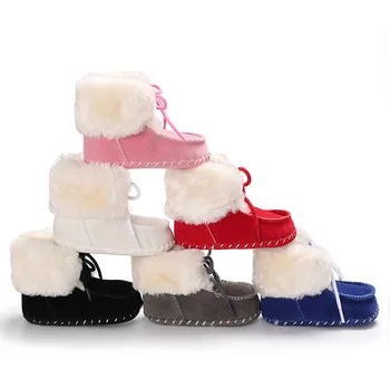 Žiemos vyrų ir moterų, kūdikių 0-1 metų amžiaus plius aksomo šiltas padais batai minkšto dugno kūdikio, vaikiška avalynė