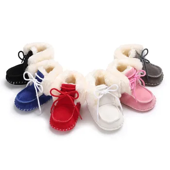 Žiemos vyrų ir moterų, kūdikių 0-1 metų amžiaus plius aksomo šiltas padais batai minkšto dugno kūdikio, vaikiška avalynė