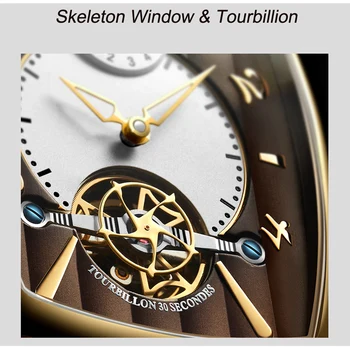 Nesun Tourbillion Automatinis Mechaninis laikrodis Skeleto Žiūrėti Vyrų Prabangos Prekės vyriški Laikrodžiai Vandeniui relogio masculino N9039-2