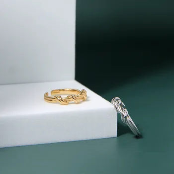 S925 sterlingas sidabro žiedas 2020 naują žiedą ins šaltas vėjas laukiniai rišti atidaryti moterų žiedas