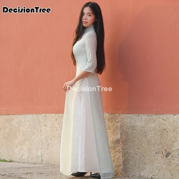 2021 tradicinis vietnamo šifono ao dai suknelė moterims pagerėjo cheongsam etninės stiliaus tradicinių drabužių gėlių aodai