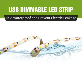 LED Šviesos Juostelės USB 5V IP65 šviesos Reguliatorius Jutiklinį Jungiklį Kabinetas Šviesos 1M 2M 3M 4M 5M SMD2835 Led Juosta atspari Vandeniui Namų Miegamojo Sienos Lempa