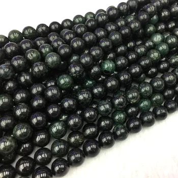 Gamtos Originali Black Green Jade Turas Papuošalų Purus Kamuolys Granules 6-10mm 15