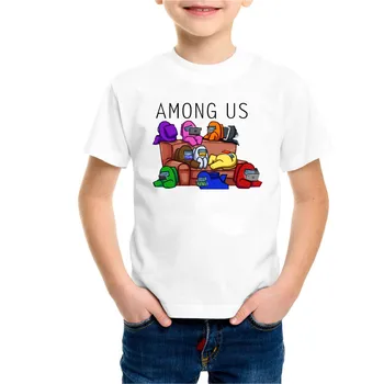 Tarp Mūsų, Marškiniai, Vaikiški Drabužiai Mergaitėms Berniukai Amoung Camisetas Poleras Tee Kawaii Ropa Niño Anime Mielas Viršūnes Kpop Ubrania