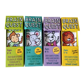 4 Dėžės Smegenų Ques anglų Versija Intelektinės Plėtros Kortelės mokymosi Švietimo Žaislai Vaikams 2-3 metų amžiaus arba vyresnis Vaikas