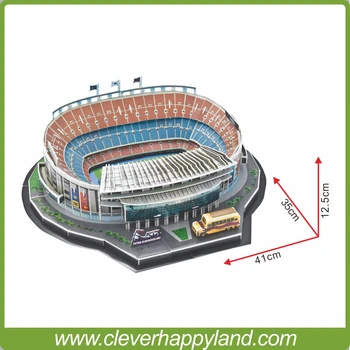 Protingas ir laimingas 3D dėlionę modelis stadionas NouCamp Stadionas suvenyrų popieriaus pagaminti žaislai 