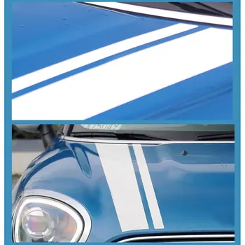 1Set Automobilio Gaubtu bagažo skyriaus Variklio Dangtis Vinilo Decal Galinės Linijos variklio Dangčio Juostele Lipdukai BMW Mini F60