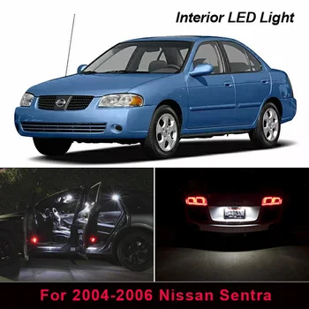 9Pcs Xenon White Automobilio Salono LED Žibintai Paketą Rinkinys 2004-2006 m., Nissan Sentra Žemėlapis Dome Kamieno Licenciją Plokštelės Šviesos
