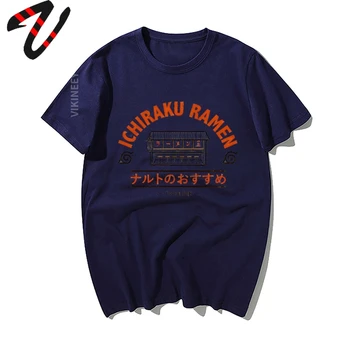 Naruto Japonų Anime Marškinėliai Mados Naruto Uzumaki Ichiraku RaMen Spausdinti Marškinėlius Vyrams Priemoka Medvilnės Tshirts Vyras