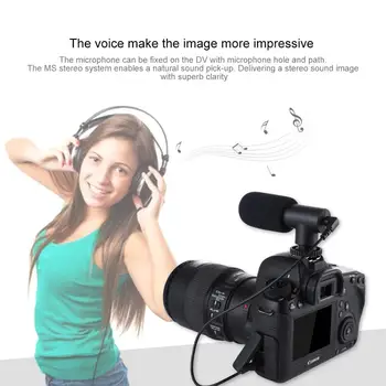 PULUZ 3.5 mm Audio Stereo Kino Recoding Fotografijos, Interviu, Mikrofonas Vlogging Video DSLR &DV 