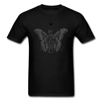 Drugys Kaukolė Drugelis T-shirt Vyrai Visi Mato Akis Marškinėliai Spausdinti Kaukoles Tshirts Unikalus Pilka Drabužių vatos Pagaliukai Mens Goth Tees