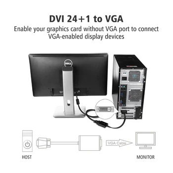 Ugreen Full HD 1080P DVI DVI-D 24+1 VGA HDTV Adapteris Keitiklis Male VGA Moterų Monitoriaus Kabelis PC Nešiojamas HDTV Juoda