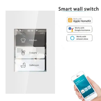 2020 Vėliau kaip 4 modeliai viename LCD WIFI Smart JAV sienos Jungiklis, dirbti su app homekit ,alexa,google namų pažangus jungiklis smart home