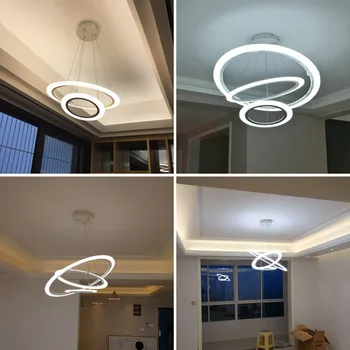 Juoda/Balta Modernios LED Šviestuvo Apšvietimo Gyvenimo Kambario, Miegamasis, Valgomasis, Virtuvė Turas Akrilo Deco Šviestuvais, Namų Lempa