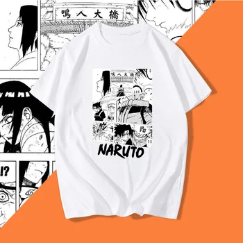 Anime Naruto Moterys T-shirt Sasuke Streetwear Harajuku Cool Marškinėlius Vasaros Viršūnes Unisex Marškinėliai Japonų Animacinių filmų Hip-Hop Tees Vyras