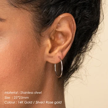 E-Manco Madinga hoopas auskarai moterims, nerūdijančio plieno lankai auskarai rinkiniai ausies žiedai ratas auskarai bižuterijos 3 poros