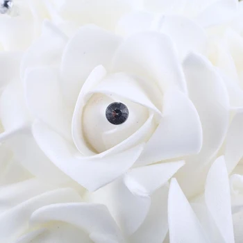 Vestuvių Puokštė Juostelės PE Putų Dirbtinių Rožių Gėlių Nuotakos Bridesmaid Ranka Laikykite Puokštė su Šilko Juostelės Pearl