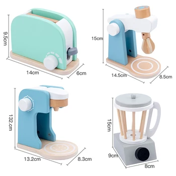 Mediniai vaikas modeliavimas real life virtuvės žaislas nustatyti žaidimo pradžioje švietimo žaislas duona mašina, kavos virimo aparatas maišytuvas kūdikių švietimo žaislas