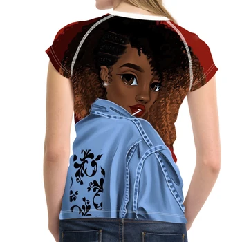 WHEREISART Melanino Poppin Marškinėliai 2020 M., T Marškinėliai Moterims Afro Mielas Animacinių filmų Mergina Modelio Marškinėlius Femme Drabužius Moterų marškinėliai Topai