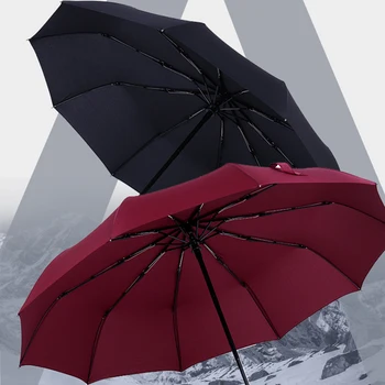 Vėjo Tris Lankstymo Automatinis Skėtis nuo Lietaus Prabangių Vyrų Rėmo Lietaus, Skėtis nuo Saulės Sulankstomas Lauko Skėtis Parapluie logotipas spausdinti