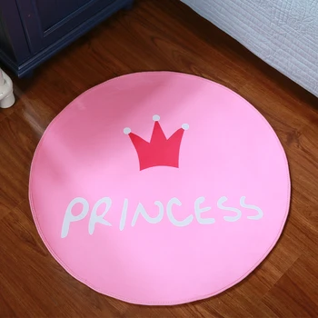 60cm/ 80cm/100cm švelni rožinė princesė spausdinti kilimų turas trumpas pliušinis kilimas grindų kilimėlis namų dekoro kėdė kilimėlis ne slydimo playmat