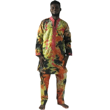 MD afrikos kostiumai vyrams tradicinis afrikos spausdinti medvilnės drabužius viršūnės ir kelnės rinkiniai afrikos vyrų drabužiai nustatyti 2020 m. vyrų apranga