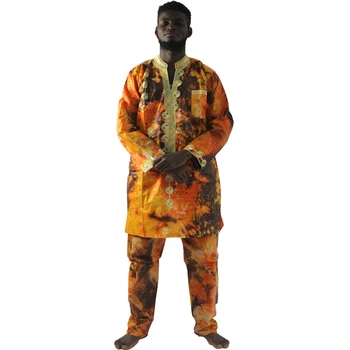 MD afrikos kostiumai vyrams tradicinis afrikos spausdinti medvilnės drabužius viršūnės ir kelnės rinkiniai afrikos vyrų drabužiai nustatyti 2020 m. vyrų apranga