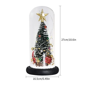 Kalėdų Medis, Stiklas, Dangtis, Lempa LED Stalinis Naktį Lempos Kalėdų Eglutė Lempa Namų Dekoratyvinės Figūrėlės Miniatiūros Naujųjų Metų 2021