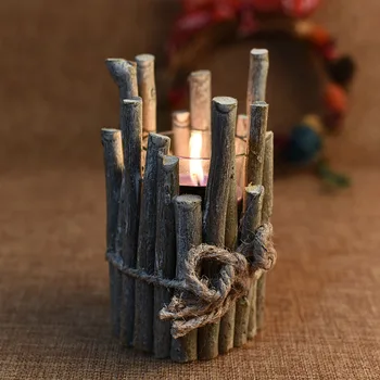 Kaimiškas Ir Romantiškas Mediniai Subtilus Kalėdų Derliaus Žvakių Laikiklis, skirtas 