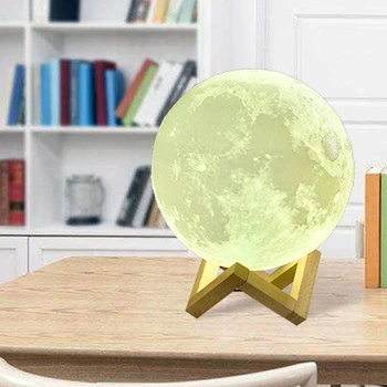 Įkrovimo Mėnulio Lempa, 2 Spalvų Kaita 3D Light Touch Perjungti 3D Spausdinimo Lempa Mėnulis Miegamojo Spinta Naktį Šviesos Kūrybos Dovanos