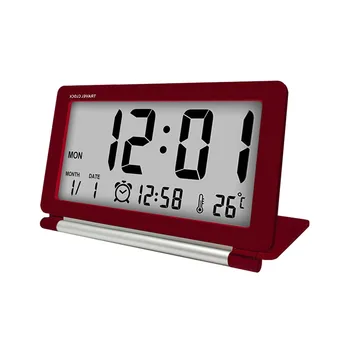 Elektroninis Žadintuvas Kelionės Laikrodis Daugiafunkcį Silent LCD Skaitmeninis Didelio Ekrano Lankstymo Stalinis Laikrodis Su Data ir Laikas, Temperatūra