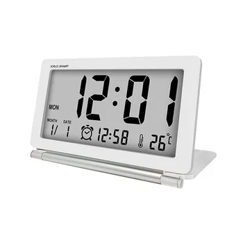Elektroninis Žadintuvas Kelionės Laikrodis Daugiafunkcį Silent LCD Skaitmeninis Didelio Ekrano Lankstymo Stalinis Laikrodis Su Data ir Laikas, Temperatūra
