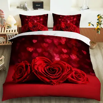 Patalynės komplektas karalius antklode padengti nustatyti romantiška rožių žiedų antklodė padengti patalynės komplektai patalynės komplektai king size antklodžių užvalkalus