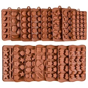 Nauja Šokolado Silikoninė Forma Multi-formos 3D Šokolado Formos Saldainiai Pelėsių Praktiškas Kepimo Įrankis Tortas Dekoro Priemonė 