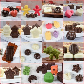 Nauja Šokolado Silikoninė Forma Multi-formos 3D Šokolado Formos Saldainiai Pelėsių Praktiškas Kepimo Įrankis Tortas Dekoro Priemonė 