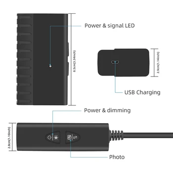 5MP Belaidžio Endoskopą HD WiFi Borescope Vandeniui Gyvatė Tikrinimo Kamera Su Įkrovimo 2600mAh Baterija IOS/Android