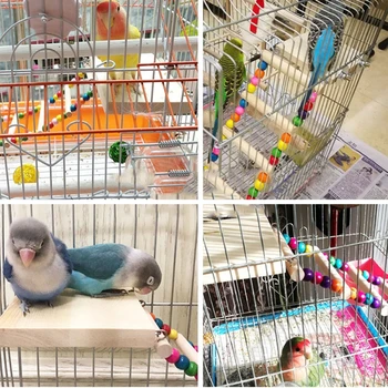 Mediniai Papūga Žiurkėno Laipiojimo Laiptais Sūpynės Žaisti Žaislai Nustatyti Paukščių Kabinti Tiltas Naudotis Ešerys Stovi Platforma Narve už Lovebirds
