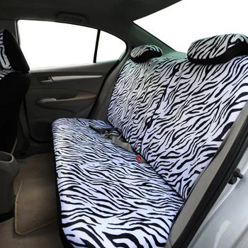Trumpas Pliušinis Balta Zebra Sėdynių Užvalkalai Nustatyti Universalus Tinka Daugumai Automobilių Sėdynės Vairo Padengti Pečių Trinkelėmis Automobilių Sėdynės Padengti