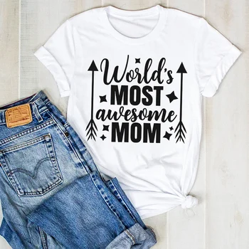 Moterų Lady Mama Kampas Mielas Motina trumpomis Rankovėmis Spausdinti Ponios Vasaros T Tee Marškinėlius Moterų Moterų Top Marškinėliai Drabužių Grafinis T-shirt